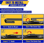 3 wipers Replacement for 2014-2021 Jeep Cherokee, Windshield Wiper Blades Original Equipment Replacement - 26"/18"/14" (Set of 3) U/J HOOK
