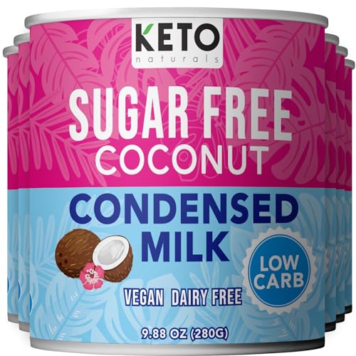 Keto Sugar Free Condensed Milk (6 Packs) Vegan Coconut Condensed Milk - Plant based milk, Vegan and Keto Friendly. Lower calories condensed coconut milk. 1-1 Replacement of regular condensed milk