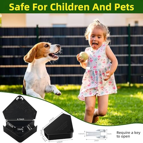 8 Pcs Mouse Bait Station with Keys Indoor Outdoor for Rats Mice Rodents, Reusable Mouse Poisoning Bait Blocks, Stay Away from Children & Pets