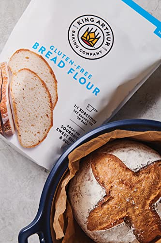 King Arthur Gluten Free Bread Flour: 1:1 Replacement for Yeasted Recipes - 2 lbs of Premium GF Flour for Artisan Boules, Bagels, Cinnamon Rolls & Burger Buns - Sorghum & Xanthan Gum