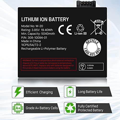 SHENMZ W-20 Battery for NETGEAR Nighthawk 5G WiFi 6 Mobile Hotspot Pro by AT&T W-20 MR5100 MR5200, MR5200-100EUS Higher Capacity Replacement Battery