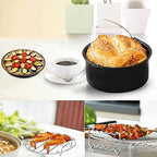 9 Inch Air Fryer Accessories XL 10 PCS with Cupcake Pan, Pizza Pan, Silicone Baking Cup, Recipe Cookbook, 100Pcs Parchment Paper for 5.3Qt - 6.8Qt and Larger Size Phillips Air Fryer Instant Pot
