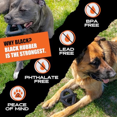 Monster K9 Indestructible Ring Ball - Lifetime Replacement - Medium & Large Breeds - Ultra Durable Dog Toy for Aggressive Chewers - Chew, Tug, & Fetch - 5.5"