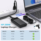 200W 10.3A AC Adapter Laptop Charger Replacement for HP Omen 15 17 Pavilion HP Zbook 15 17 Gaming 15 17 Envy 15 2020 TPN-DA10 ADP-200HB B TPN-LA21 TPN-LA20 L00818-850 L73385-001 L00895-003 Power Cord