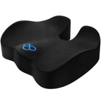 BlissTrends Seat Cushion,5.2in Thick Memory Foam Cushions for Office Chair, Car Seat, Airplane, Relieving Pressure Tailbone Sciatica Back Pain for Long Sitting Office Workers, Car Drivers Black