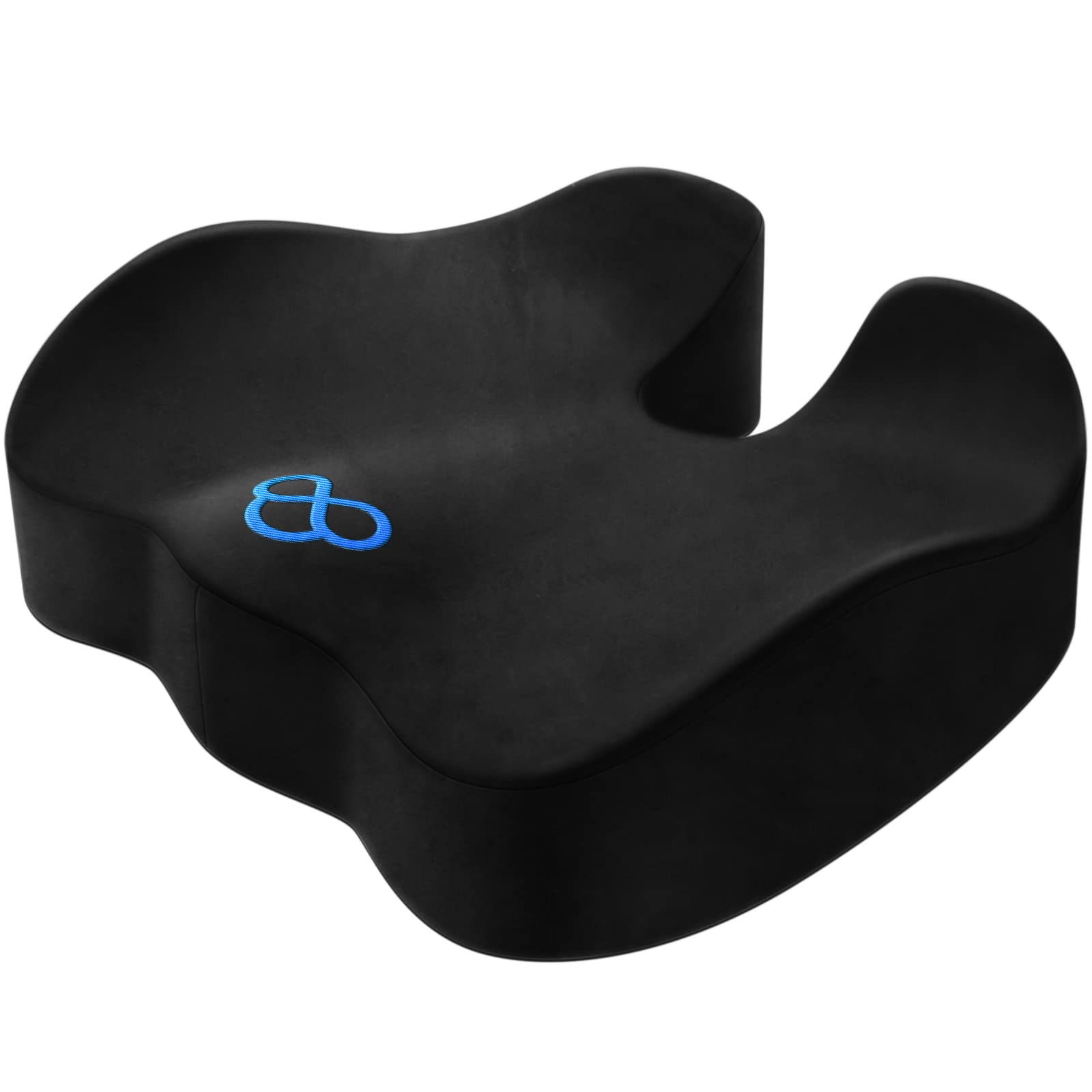 BlissTrends Seat Cushion,5.2in Thick Memory Foam Cushions for Office Chair, Car Seat, Airplane, Relieving Pressure Tailbone Sciatica Back Pain for Long Sitting Office Workers, Car Drivers Black
