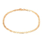 18K Gold Plated Flat Marina Link Anklet for Women, 10 Inches - Made In Brazil (10.00)
