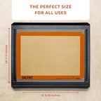 Silpat Premium Non-Stick Silicone Baking Mat, Half Sheet Size, 11-5/8 x 16-1/2, Orange