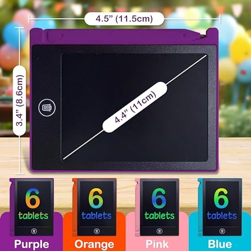Party Favor Mini LCD Writing Tablet for Kids, 24 Pack – 4.5 Inch Mini Drawing Board. Fun and Educational for Kids That Sketch and Doodle. Perfect Goodie Bag and Gift Bag Filler, School Prize Or Gift