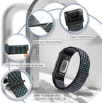 Sport Loop Nylon Watch Bands Compatible with Fitbit Charge 6/5, Adjustable Breathable Replacement Soft Nylon Loop Wristband for Women/Men