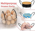 Aozita Multipurpose Stackable Egg Steamer Rack Trivet with Heat Resistant Silicone Handles Compatible for Instant Pot Accessories 6 Qt/8 Qt - 18 Egg Cooking Rack for Pressure Cooker Accessories