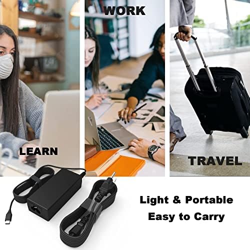45W USB-C Chromebook Charger for Lenovo Chromebook Charger:for Lenovo 500e 300e 100e 2nd Gen C330 C340 S330 S340 Flex 3 Chromebook Charger,Replacement Type C Laptop Charger Adapter Power Supply Cord.