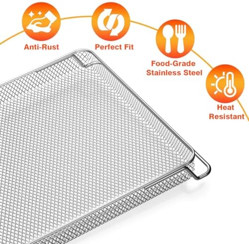 Air Fryer Basket for Ninja Air Fryer Oven, Replacement Air Fryer Tray Air Fryer Pans Air Fryer Accessories for Ninja DT201 Foodi 10-in-1 Smart XL Air Fry Oven Ninja Foodi Accessories