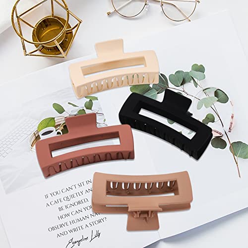 4 Pack 5 Inch Extra Large Claw Clips for Thick Hair, Matte Non-slip Big Claw Clips for Long Hair, Jumbo Claw Clips Hair Accessories for Women and Girls