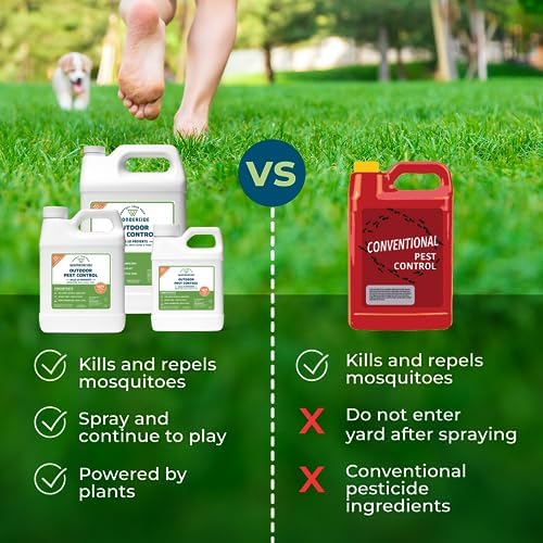 Wondercide - Outdoor Pest Control Spray Concentrate with Natural Essential Oils - Mosquito, Ant, Roach, and Insect Killer, Treatment, and Repellent - Safe Around Pets, Plants, Kids - 1 Gallon