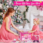 Officygnet Play Purse for Little Girls, Pretend Princess Play Girls Toys for 3 4 5 6 7 8 Year Old, Toddler Purse with Accessories, Kids Toy Purse Birthday for Girls Ages 3-5 4-5 6-8