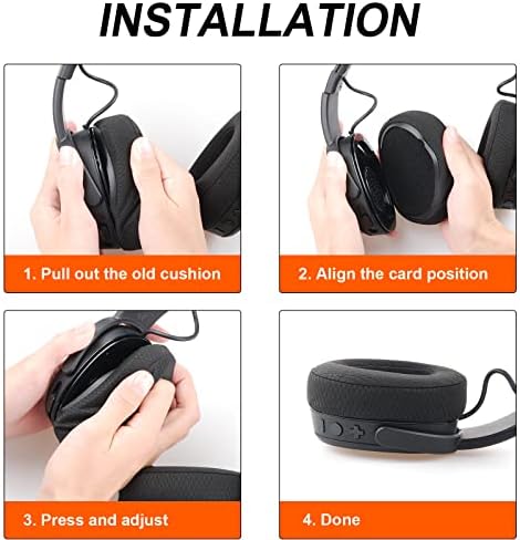 Gvoears Replacement Ear Pads Cushions for Skullcandy Crusher Wireless, Crusher ANC/EVO, Hesh ANC/EVO, Hesh 3, Also Fit for Skull Candy Venue Wireless ANC Headphone Mesh Fabric Black