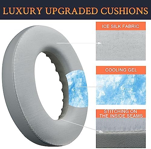 SOULWIT Cooling Gel Replacement Earpads for Bose 700 (NC700) Wireless Headphones, Ear Pads Cushions with Ice Silk Fabric, High-Density Noise Cancelling Foam, Added Thickness - Silver