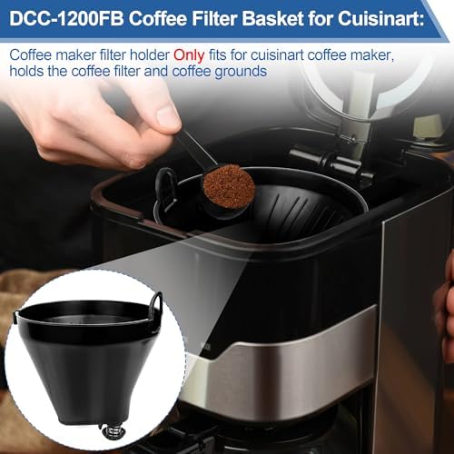 DCC-1200FB Coffee Filter Basket Holder Replacement for Cuisinart Coffee Makers, Brew Basket for Cuisinart Coffee Maker Parts DCC-1200, DCC-1200BCH, DCC-1200BW, DCC-1200CP, DCC-1200MRP1, DCC-1200W