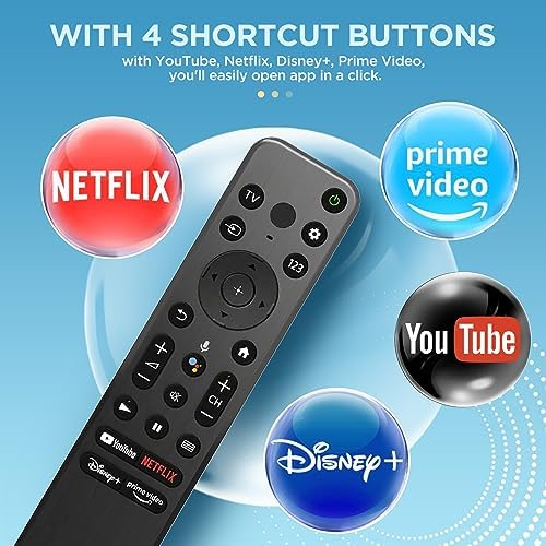 Voice Remote Replacement for Sony TV Remote, for Sony Smart TVs and Sony Bravia TVs, for All Sony 4K UHD LED LCD HD Smart TVs, Sony Remote, RMF-TX800U, Black