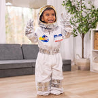 Melissa & Doug Astronaut Costume Role Play Space Set (5 pcs) - Jumpsuit, Helmet, Gloves, Name Tag Pretend Astronaut Outfit With Realistic Accessories, Costume For Kids And Toddlers Ages 3+