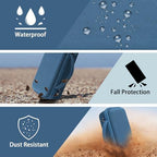 co2CREA Hard Case and Silicone Case Replacement for Bose New SoundLink Flex 2nd Gen/Bose SoundLink Flex Bluetooth Portable Speaker, Protective Case with Carabiner and Shoulder Strap (Blue Dusk Case)