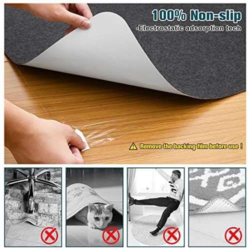 2 Pack Desk Chair Mat for Hardwood Floor & Tile 55"x35" Office Chair Mat for Rolling Chairs Large Anti-Slip-Recyclable Material Computer Chair Rug for Office/Home