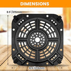 GWY Air fryer Replacement Parts for Ninja AF141 Air Fryer Pro 4-in-1 5 QT, 8.5''×8.5'' Air Fryer Grill Pan Grill Plate Crisper Plate Accessories Tray Rack with Rubber Bumpers, Dishwasher Safe