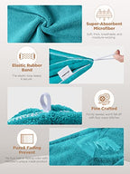 Hicober Microfiber Hair Towel, 3 Packs Hair Turbans for Wet Hair, Drying Hair Wrap Towels for Curly Hair Women Anti Frizz (Plum,Navy,Aqua Green)