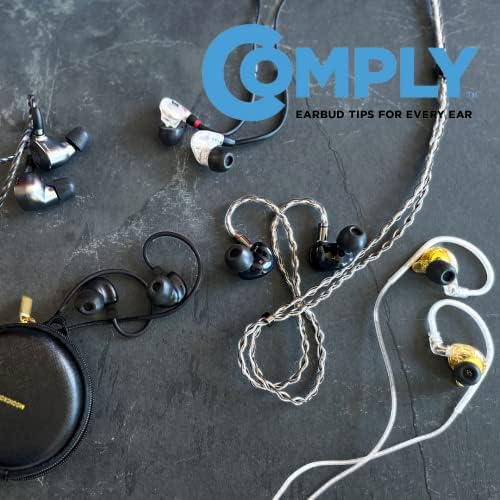 Comply 500 Core Series | Memory Foam Replacement IEM Ear Tips for KZ, Moondrop, FiiO Sennheiser & More | Superior Noise Isolation, Ultimate Comfort, Secure Fit | Round, Black (S/M/L) (3 Pairs)