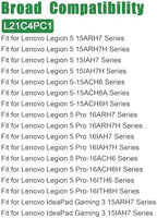L21C4PC1 SB11F24149 5B11F24161 Laptop Battery Replacement for Lenovo Legion 5 15IAH7 15IAH7H Legion 5 Pro 16IAH7 16IAH7H Series L21D4PC1 L21M4PC1 15.44V 80Wh