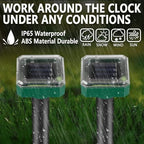 Mole Repellent 4 Pack Ultrasonic Solar Powered Animal Repellent for Outdoor Lawn Garden for Snakes, Moles, Gophers, Groundhogs, Voles and Other Burrowing Rodents