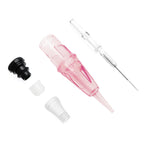 PMUBEAUT 10Pcs NANO Tattoo Cartridge Needles Disposable 1RL Round Liner Long Tape Permanent Makeup Needles Eyebrows Eyeliners Lip Blushing Microblading Supplies for Rotary Tattoo Pen (20/1RLLT)