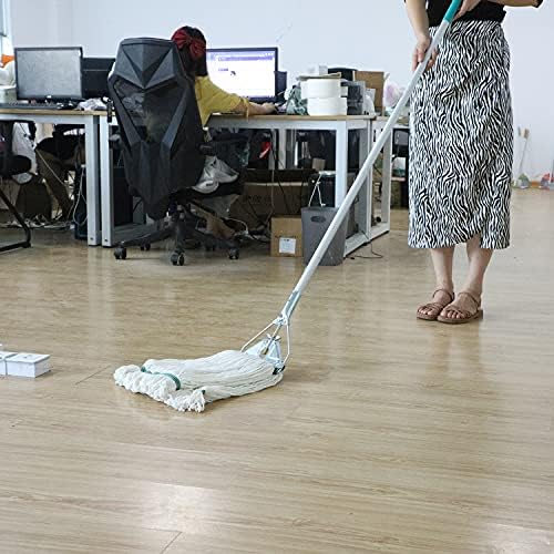 OFO Loop-End String Mop, Heavy Duty Commercial Industrial Mop with Extra Mop Head Replacement. Metal Head Mop with 59Inch Handle for Floor Cleaning