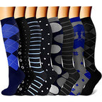 CHARMKING Compression Socks for Women & Men (8 Pairs) 15-20 mmHg Graduated Copper Support Socks are Best for Pregnant, Nurses - Boost Performance, Circulation, Knee High & Wide Calf (S/M, Multi 17)