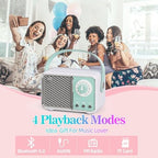 Dosmix Retro Bluetooth Speaker, Vintage Decor, Wireless Bluetooth Speakers, Cute Old Fashion Style for Kitchen Desk Bedroom Office Party Outdoor Kawaii Accessories (Cyan Green)