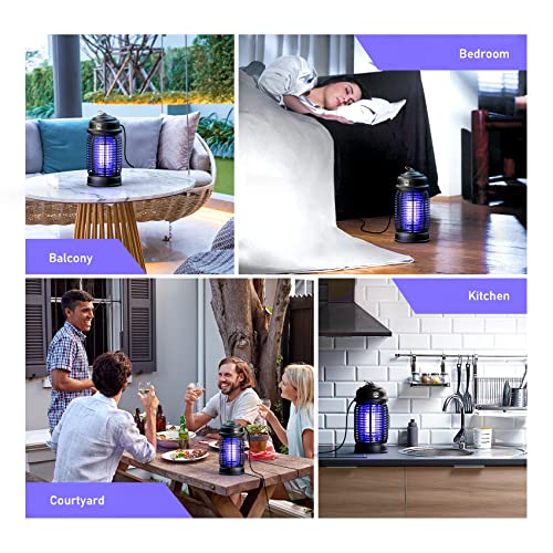 Bug Zapper Outdoor, Mosiller 20W Electric Mosquito Zapper, Effective 4200V Electric Mosquito Killer Lamp, Indoor Waterproof Insect Fly Pest Attractant Trap Light Bulb for Backyard, Patio, Garden, Home