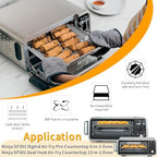 Air Fryer Accessories for Ninja Foodi 13 in 1 SP351 SP301 SP201 Air Fry Countertop Toaster Oven, 13.5''×12.3'' Air Fryer Replacement Parts Basket Wire Rack Roasting Steamer Grill Racks Tray