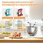 Cofun Stainless Steel Mixer Bowl For Kitchenaid Tilt-Head Stand Mixers 4.5-5 Quart, 5 qt Mixing Bowl Replacement For Kitchen aid With Anti-slip Handle, Polished