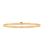 18K Gold Plated Flat Marina Link Anklet for Women, 10 Inches - Made In Brazil (10.00)