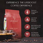 Lifeboost Coffee Dark Organic Coffee Beans - Dark Roast Low Acid Coffee Beans - Single Origin Non-GMO Organic Coffee - Third Party Tested For Mycotoxins & Pesticides - Whole Bean - 12 Ounces