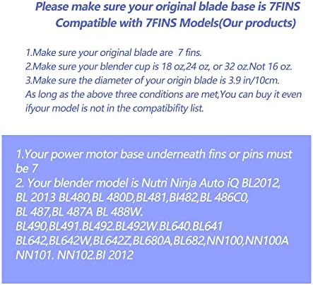 1-pack Extractor Blade Assembly 7 Fins Ninja Blender Blade Ninja Blender Replacement Parts Compatible with Ninja Blenders Auto iQ BL480 BL482 BL642 BL682 NN102