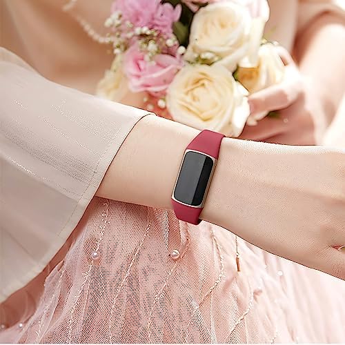 Maledan 8 Pack Band Compatible with Fitbit Charge 5/Charge 6 Bands for Women Men, Soft Slim Silicone Waterproof Sport Strap Replacement Wristband Accessories for Fitbit Charge 5/6 Fitness Tracker