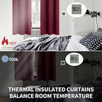 BGment Short Burgundy Blackout Curtains 45 Inches Length - Rod Pocket Thermal Insulated Room Darkening Curtain for Bedroom Kitchen Christmas Decorative, 42 x 45 Inch, 2 Panels