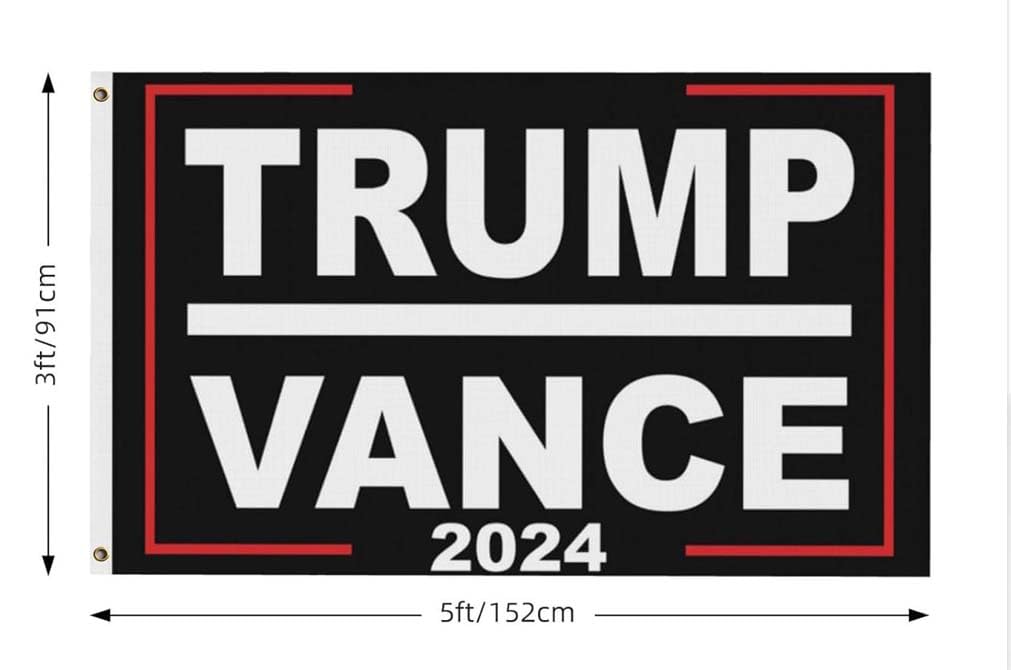 Trump Vance 2024 Flag 3x5 Donald Trump J.D. Vance 2024 America President Flags Made in USA Outdoor Double Sided 3 Ply Heavy Duty Banner with 2 Brass Grommets UV protection Fade Resistant for Indoor Outdoor Decor Gift