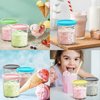 24 oz. Extra Pint | Containers Replacement for Ninja Creami Pints and Lids - 4 Pack, Compatible with Ninja NC500, NC501 Series Creami Deluxe Ice Cream Maker - Dishwasher Safe