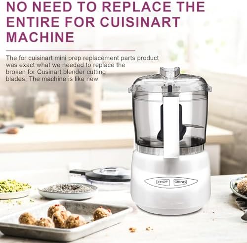 DLC-2ACBN Fits for Cuisinart Mini Prep Plus Food Processor Replacement Chopping Blade, Only Fit DLC-2A Replacement Blade, Compatible with DLC-2A, DLC-2ATQ, DLC-2AR, DLC-2APK et, Sharp and Strong Blade