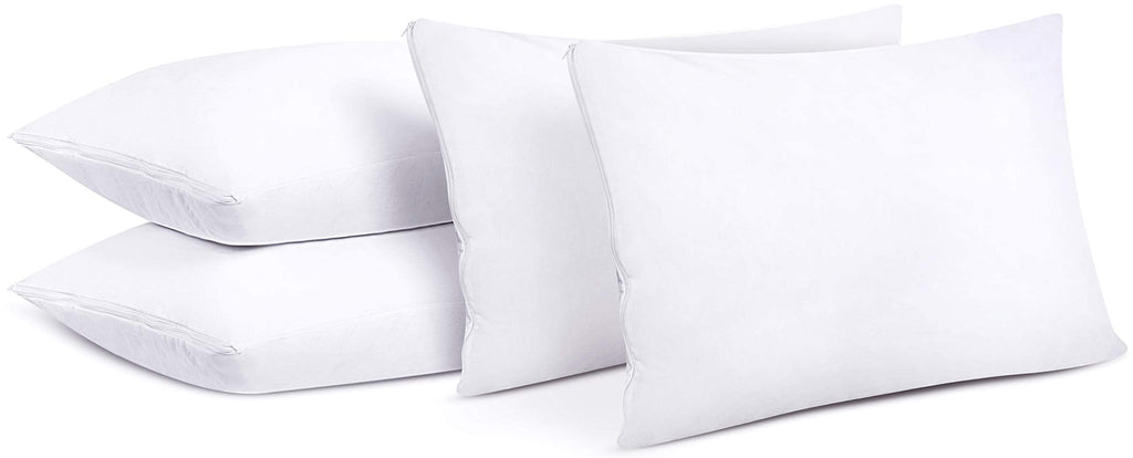Utopia Bedding Waterproof Pillow Protectors Zippered (4 Pack, White) Standard Size, Bed Bug Proof Pillowcases, Pillow Encasement Covers 20 x 26 Inches