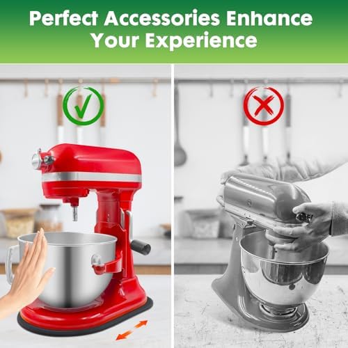 Mixer Sliding Mat for Kitchen Aid - Kitchen Counter Appliance Slider Mat Mixer Attachment for Kitchenaid 5-8 Qt Bowl Lift Stand Mixer, Mover Slider Pad Mixer Countertop Accessories Black