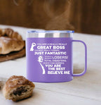 Cessfle Funny Boss Gifts for Men Women, 14oz Worlds Best Boss Mug Funny Trump Mug Gifts for Boss, Boss Lady Gifts, Best Boss Ever Mug, Boss Day Gifts Promotion Gifts Coworker Leaving Gifts (Purple)